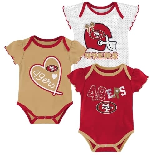 Outerstuff NFL Teams Newborn Baby and Infant Short Sleeve Bodysuit 3-Pack (0-18M)