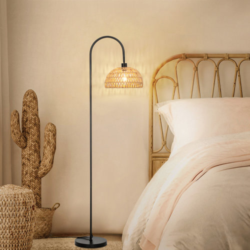 Bay Isle Home™ Aarzo 62" Arched/Arc Rattan Floor Lamp & Reviews | Wayfair