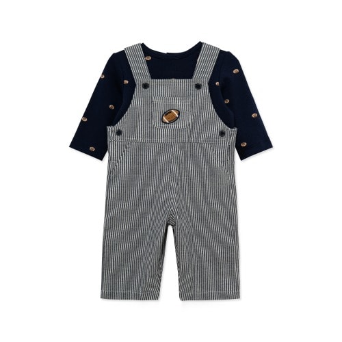 Striped Football Overalls & T-Shirt Set