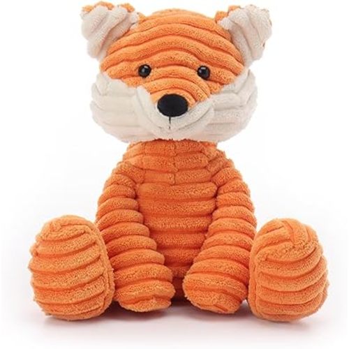 Apricot Lamb Toys Plush Corduroy Fox Stuffed Animal Soft Cuddly Perfect for Child (Corduroy Fox,8.5 Inches)