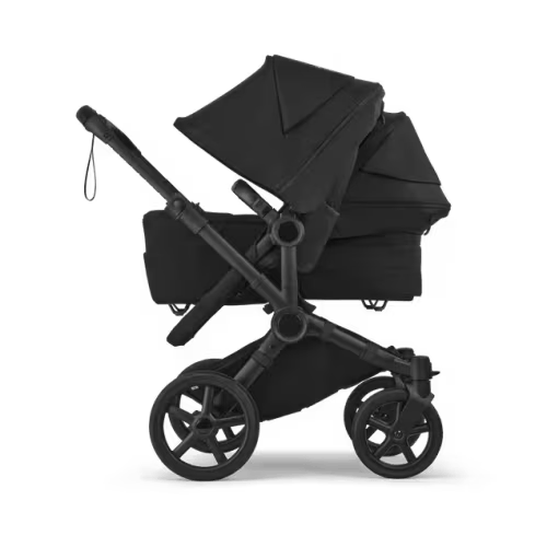 Bugaboo Donkey 6 double stroller heritage black sun canopy, heritage black fabrics, black base | Bugaboo