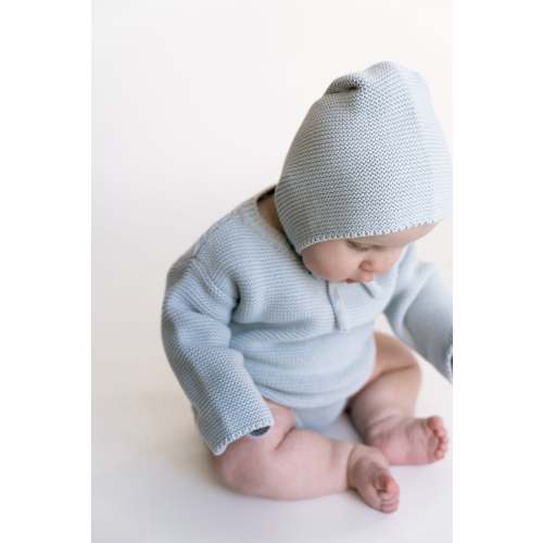 Purl Knit Bonnet ‘Sky Blue’