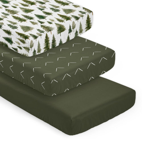 Woodland Pine Tree 3 Pack Fitted Crib Sheets by Sweet Jojo Designs | Wayfair