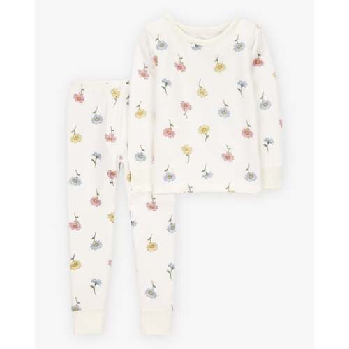 Toddler Girl Floral Print PurelySoft 2-Piece Pajamas - Ivory - Carter's | Carter's