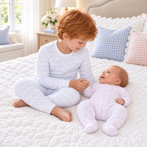 Big Brother & Little Sister Pajamas and Footie Gift Set