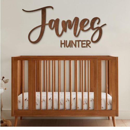 Personalized Name Sign for Nursery - Custom Wooden Name Signs for Kids Room, Personalized Nursery Name Sign - Perfect Baby Shower Gift, Wall Name Decoration & Wedding signs, Family Name Signs