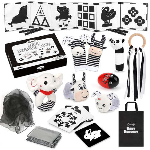 Black & White Baby Toys: 32PCS Sensory Set for Visual Development – Joyreal