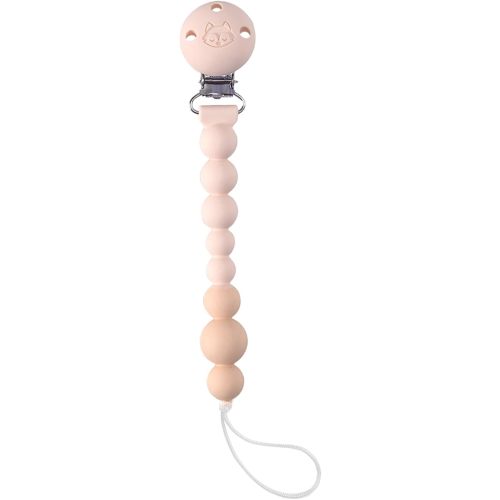Loulou Lollipop OneC Silicone Pacifier Clip - BPA Free Baby Binky Holder, One Piece Design, Dishwasher Safe - Coconut Milk