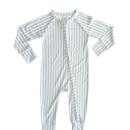 Blue Stripe Zipper Romper – In my Jammers