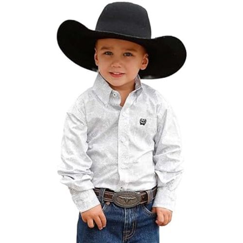 Cinch Baby Boy's White Paisley Print Shirt