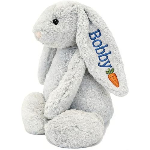 INDERO Personalized Easter Bunny Plush Custom Stuffed Animal with Name Embroidered Baby Gift Bunny Custom Plush Personalized Baby Gifts for Newborns and Toddlers