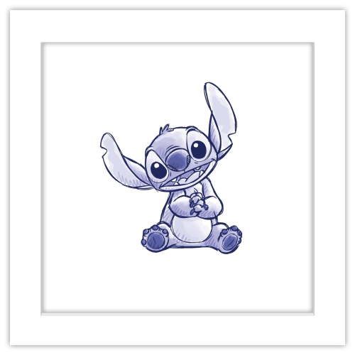 Gallery Pops Disney Lilo & Stitch - Stitch Color Sketch Wall Art, White Framed Version, 12" x 12"