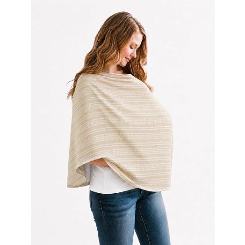 Copper Pearl Multi-Use Cover: Car Seat Covers, Nursing Cover, and Stroller Cover for Sun - Stretchy Fabric, All-Season Use, Stylish Designs, Easy Access for Moms - Clay