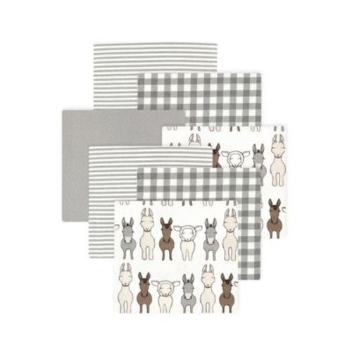 Luvable Friends Hudson Baby Cotton Poly Flannel Receiving Blankets 7pk, Farm Friends Pastel