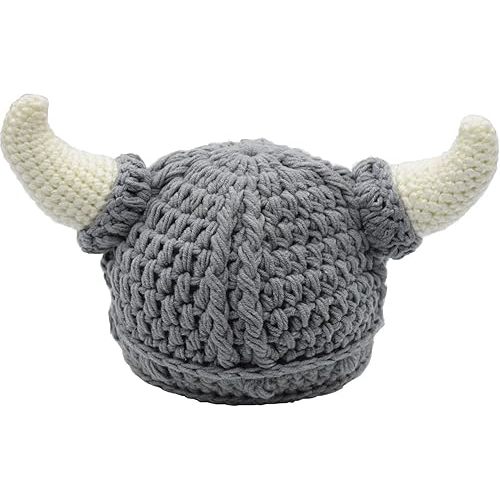 Baby Knit Hat Toddler Viking Beanie Crochet Hat Handmade Cap for Infant Boy Girl(0-2 Year)