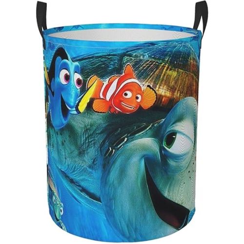 Finding Nemo Laundry Hamper Circular Tunic Dirty Pocket Waterproof Large Oxford Fabric Foldable Round Laundry Storage Basket Dirty Clothes Bag Medium