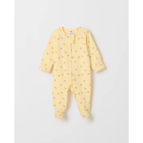 Baby Organic Cotton Zip Coverall - Lemon Anise Flower | Target Australia