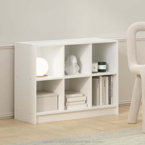 Furinno Basic 3x2 Cube Organizer Shelf Storage, Bookcase, White