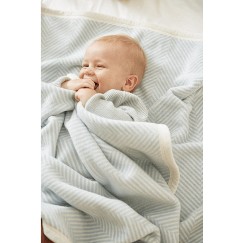 Harborview Herringbone Sky Mini Blanket