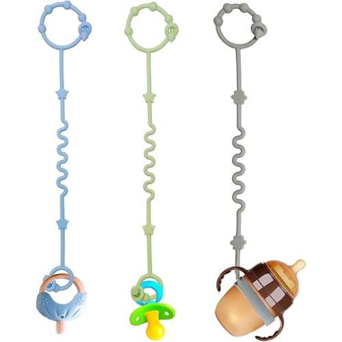 Toy Straps for Baby,RTMOK Silicone Setpacifier Clip,Applies to Car Seat Toy,Teether Toy,High Chair,Stroller Accessories,Baby Toy Clips,Cribs,Rocking Chair