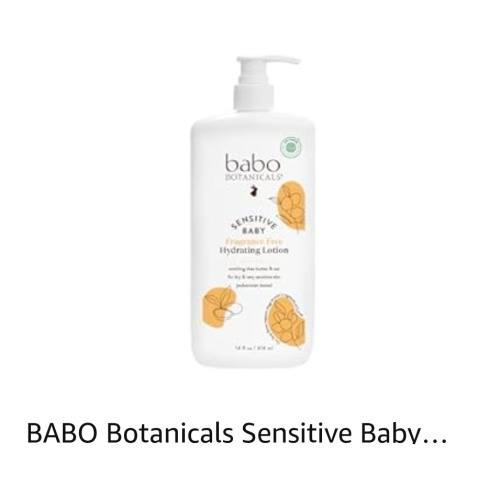 BABO Botanicals Sensitive Baby Fragrance-Free Daily Hydrating Baby Lotion - Shea Butter & Jojoba Oil - for Body & face - for Babies, Kids & Adults with Sensitive Skin - EWG Verified - Vegan