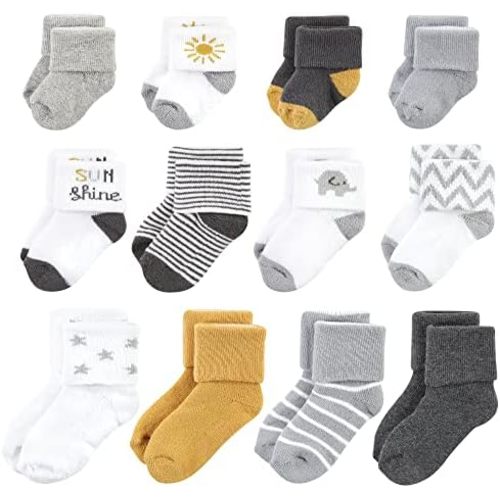 Hudson Baby baby-girls Grow With Me Socks 12pk