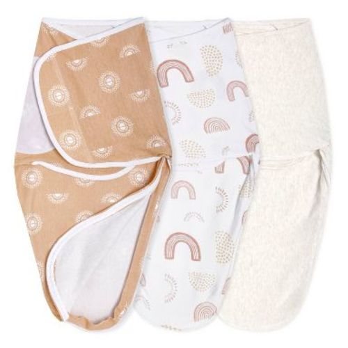 aden + anais essentials Baby 100% Cotton Quick Change Easy 3pk Sleeveless Swaddle Wraps - Keep Rising 0-3m