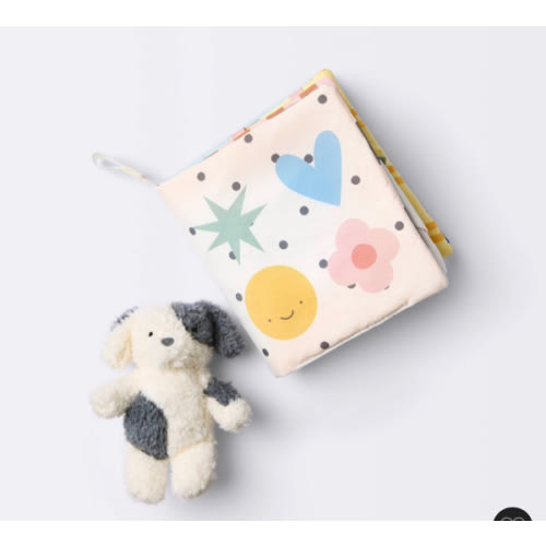 Interactive Soft Book and Plush Toy - Playtime Puppy - Cloud Island™: Sensory Development, Baby Learning Toys