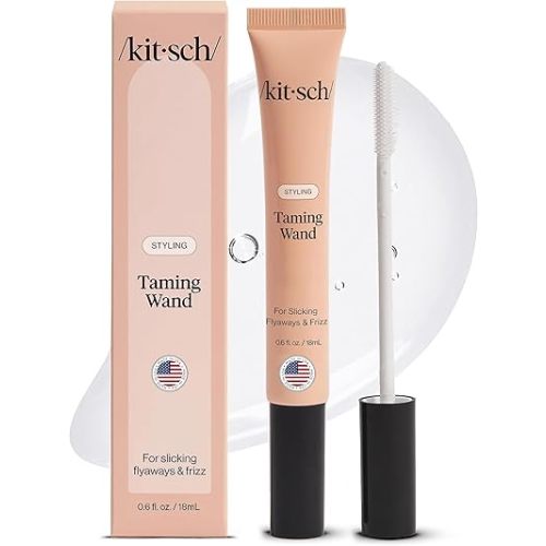 Kitsch Hair Taming Wand - Fly Away Stick For Hair with Biotin, Aloe & Vitamin E | Clear Hair Mascara for Flyaways, Slick Back Style | Travel Size, Ideal Gifts for Women - 18mL