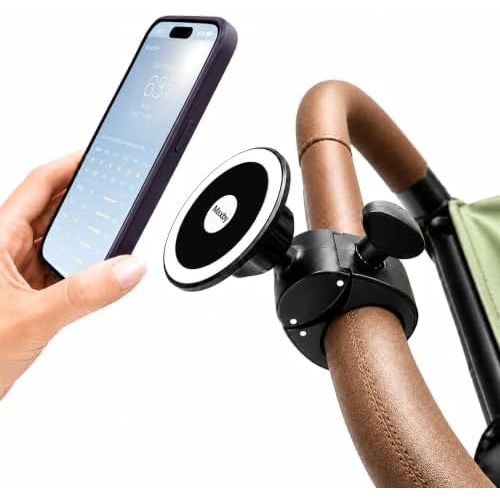 Stroller Phone Holder, MagSafe-Compatible Mount with Strong No-Wobble Clamp