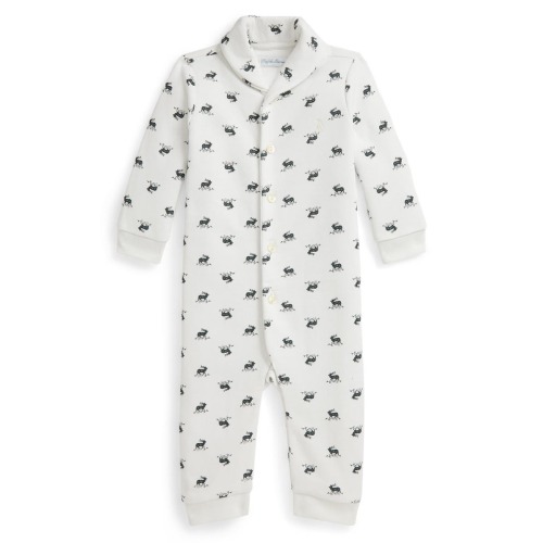 RL Print Fleece Romper, 6M