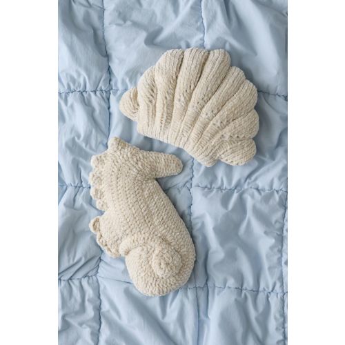 Oceanic Icon Shaped Chenille Knit Throw Pillow
