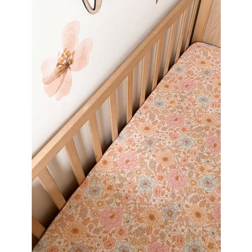 Cot Sheet | Pastel Bloom – Little and Fern