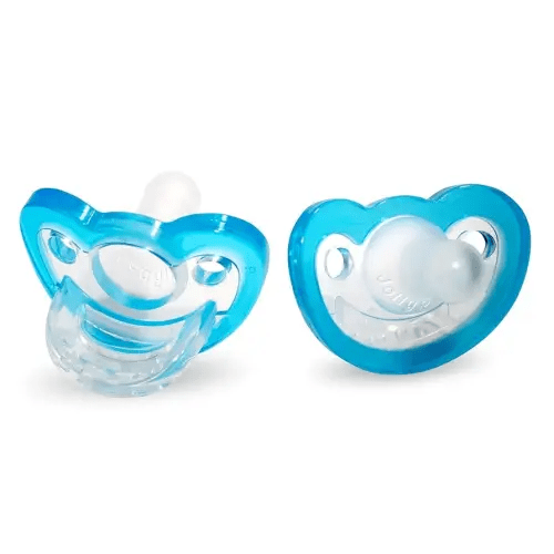 RaZbaby Jollypop Pacifier for Babies 3 Months and Up, USA Made, Natural Shaped Orthodontic Binky, Lovingly Shared in NICUs & Hospitals Worldwide, Medical-Grade 100% BPA-Free - 2 Pack - Blue