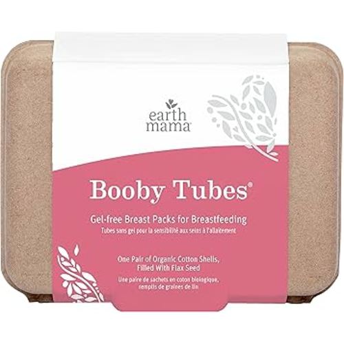 Earth Mama Booby Tubes | Gel-Free Hot & Cold Compress Nursing Packs for Breastfeeding & Tender Breasts, 4.2-Ounce