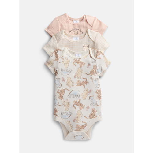 Disney Baby Winnie the Pooh Bodysuits con Mangas Cortas, Paquete de 3, Tallas Recién Nacido-18 M
