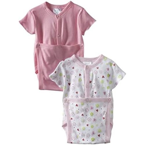 Spasilk Baby Cotton Wrap Bodysuit for Newborns and Infants, 2 Pack