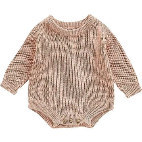 FYBITBO Baby Girl Boy Sweater Knit Oversized Pullover Sweatshirt Romper Onesie Warm Fall Winter Clothes Outfit Newborn