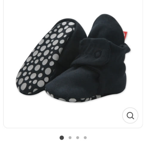 Zutano Cotton Gripper Stay-On Baby Bootie Slipper - Black