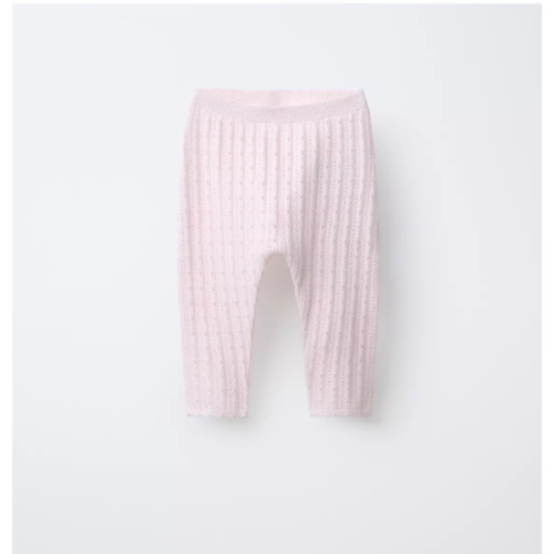 OPENWORK KNIT LEGGINGS - Pale pink | ZARA United States