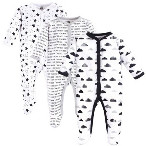 Hudson Baby Baby Cotton Snap Sleep and Play 3pk, Moon And Back, 6-9 Months
