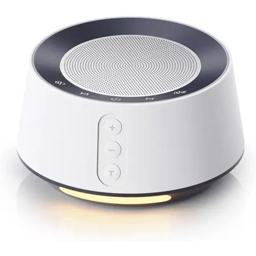 BGOVERSS White Noise Sound Machine with 20 Soothing Sounds, 10 Colors Night Light Sleep Machines Home Office Travel, 5 Timers and Memory Feature Sound Machine for Nursery Baby Kids Adults (White)