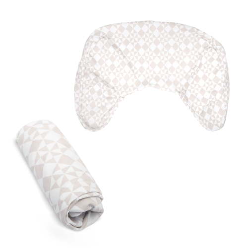 Boppy New Nursing Pillow Organic Cotton Cover, Beige Checkered Quilt