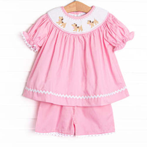 Sunday Stroll Smocked Diaper Set, Pink – Stitchy Fish