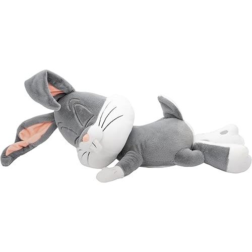 Jazwares Looney Tunes Bugs Bunny 18-inch Sleeping Plush - Ultrasoft Officially Licensed Warner Brothers Product Ages 2+