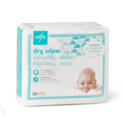 Medline Ultrasoft Baby Disposable Dry Cleansing Cloths