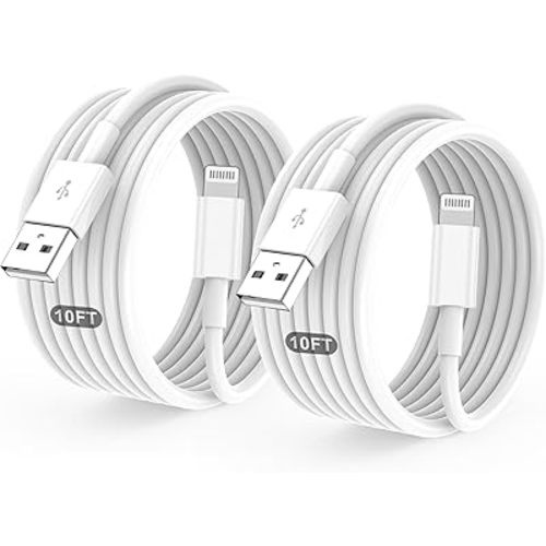 2PACK for iPhone Charger 10FT,Long Lightning Charging Cable,for Apple Certified Cord for iPhone 14/13/12/11 Pro/X/Xs Max/XR/8 Plus/7/6s/SE/5c/5s,for iPad Air/Mini USB Charge 10Foot