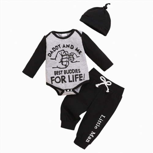 mgoYE Baby Boy Clothes Newborn Infant Baby Clothes Romper + Pants + Hat 3PCS Outfits Set 3-6 Months