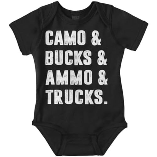 Brisco Brands Camo Bucks Trucks Cute Hunter Son Baby Bodysuit Jumper Boys