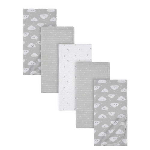 Gerber Baby Girls 100% Cotton Flannel Receiving Blankets, 5-Pack